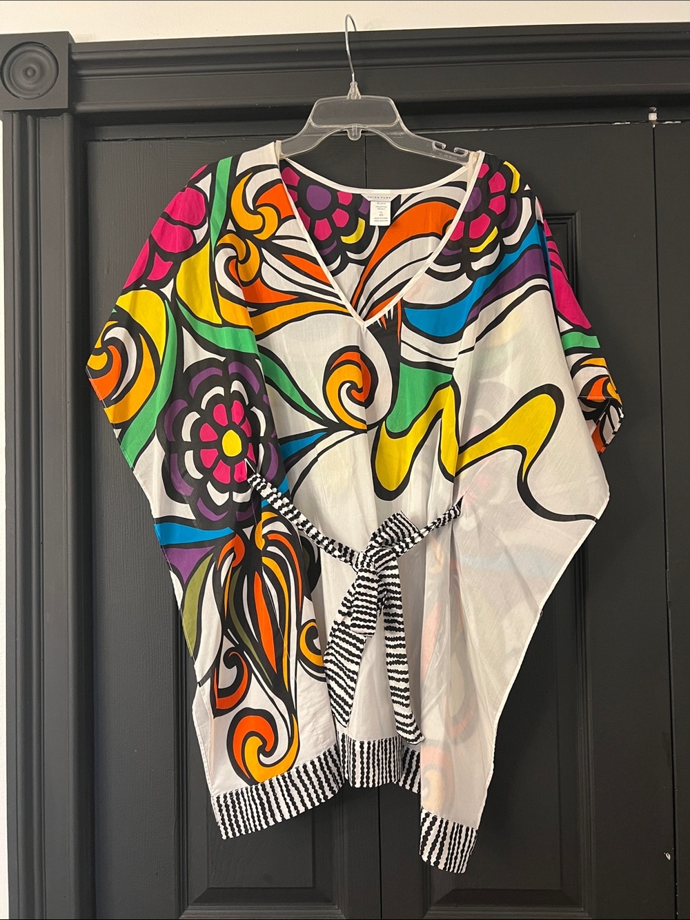 Trina Turk Silk-Cotton Abstract Floral Tunic in Multicolor